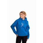 AFLOOW Muse Kadın Sax Mavi Oversize Kapüşonlu Sweatshirt - Nakış Detaylı, Rahat Kesim, Günlük ve Spor Kombinlere Uygun