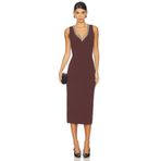 AFR CLOTHES KADIN ÇİFT KAT JARSE KUMAŞ & ÖZEL TASARIM TAŞ DETAY MİDİ ELBİSE