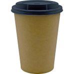 Afra Tedarik 14 Oz Siyah Kapaklı Karton Latte Bardak 380 ml 100'lü
