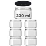 Afracam 10-1000 ml Farklı Boyutlarda Kavanoz (10-1000 Arası) cc Konserve Metal Kapaklı Cam Kavanoz 6 Adet (Şeffaf, 230 cc)