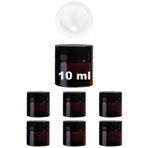Afracam 10 ml Cam Kavanoz Amber 10 cc Mini Krem Kavanozu Siyah Kapaklı Kahverengi Lip Balm 6 Adet
