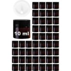 Afracam 10 ml Cam Kavanoz Amber 10 cc Mini Krem Kavanozu Siyah Kapaklı Kahverengi Lip Balm Seyahat Kabı 48 Adet - 11 ml