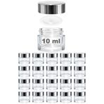 Afracam 10 ml Cam Kavanoz Şeffaf 10 cc Mini Krem Kavanozu Aynalı Kapaklı Lip Balm 20 Adet