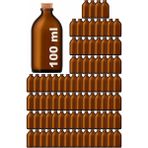 Afracam 100 ml Amber Kahverengi Şişe Mantar Tıpalı 100 cc Hediyelik Nişan Süs Kolonya Cam Şişe 88 Adet