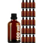 Afracam 100 ml Plastik Kilitli Siyah Kapaklı Amber Hediyelik Şişesi 100 cc Kolonya Koku Süs Kahverengi Cam Şişe 20 Adet
