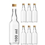 Afracam 100 ml Şeffaf Boğumlu Sos Şişesi Sızdırmaz Kapaklı 100 cc Sosluk Cam Şişe 6 Adet