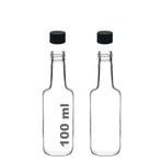 Afracam 100 ml Şeffaf Standart Sosluk 100 cc Sızdırmaz Kapaklı Cam Şişe (2)