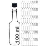 Afracam 100 ml Şeffaf Standart Sosluk 100 cc Sızdırmaz Kapaklı Cam Şişe (50)