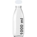 Afracam 1000 ml Şeffaf Sürahi, Karaf, Süt, Ayran, Su, Limonata Şişesi 1000 cc Askılı Kapaklı Cam Şişe 1 Adet