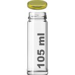 Afracam 105 cc Kavanoz Metal Gold Konserve Kapaklı 105 cc Şeffaf Uzun Cam Kavanoz 1 Adet - 105 ml