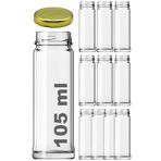 Afracam 105 ml Metal Gold Kapaklı Tuzluk Şeffaf Cam Kavanoz 10 Adet