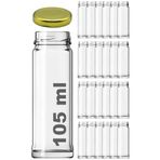 Afracam 105 ml Metal Gold Kapaklı Tuzluk Şeffaf Cam Kavanoz 24 Adet
