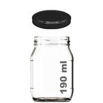 Afracam 190 ml Metal Kapaklı Konserve Kavanozu 190 cc Şeffaf Bebek Mama Kavanoz 1 Adet - Siyah