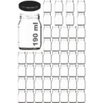 Afracam 190 ml Metal Kapaklı Konserve Kavanozu 190 cc Şeffaf Bebek Mama Kavanoz 50 Adet - Siyah