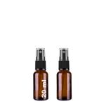 Afracam 20 ml Amber Kapaklı Siyah Sprey 20 Cc Fısfıs Kolonya Dezenfektan Kahverengi Cam Şişe 2 Adet