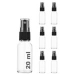 Afracam 20 ml Şeffaf Kapaklı Siyah Sprey 20 Cc Fısfıs Kolonya Dezenfektan Cam Şişe 6 Adet
