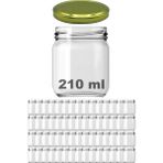 Afracam 210 cc Kavanoz Metal Gold Konserve Kapaklı 210 ml Şeffaf Cam Kavanoz 60 Adet