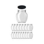 Afracam 210 cc Kavanoz Metal Siyah Konserve Kapaklı 210 ml Şeffaf Yumurta Cam Kavanoz 15 Adet