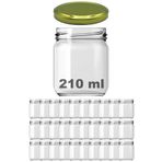 Afracam 210 Ml Metal Gold Kapaklı Şeffaf Cam Kavanoz 30 Adet