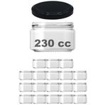 Afracam 230 ml Metal Siyah Kapaklı Şeffaf Cam Kavanoz (18)