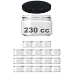 Afracam 230 ml Metal Siyah Kapaklı Şeffaf Cam Kavanoz (48)