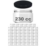 Afracam 230 ml Metal Siyah Konserve Kapaklı 230 Cc Şeffaf Magnolya Cam Kavanoz 48 Adet