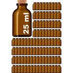 Afracam 25 ml Amber Kahverengi Şişe Mantar Tıpalı 25 Cc Hediyelik Nişan Süs Kolonya Cam Şişe 100 Adet