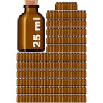 Afracam 25 ml Amber Kahverengi Şişe Mantar Tıpalı 25 Cc Hediyelik Nişan Süs Kolonya Cam Şişe 210 Adet