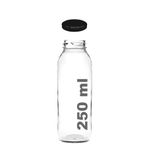 Afracam 250 ml Şeffaf Meyve Suyu, Meşrubat, Limonata Şişesi Metal Kapaklı 250 Cc Boş Cam Şişe 1 Adet