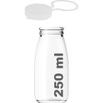 Afracam 250 ml Şeffaf Süt, Ayran, Su, Limonata Şişesi 250 cc Askılı Kapaklı Cam Şişe 1 Adet