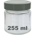 Afracam 255 ml Kavanoz Gümüş Derin Kapaklı 255 cc Şeffaf Reçel, Marmelat Cam Kavanoz Deep 1 Adet