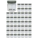 Afracam 255 ml Kavanoz Gümüş Derin Kapaklı 255 cc Şeffaf Reçel, Marmelat Cam Kavanoz Deep 50 Adet