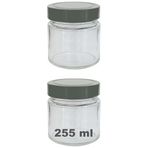 Afracam 255 ml Kavanoz Metal Derin Kapaklı 255 Cc Şeffaf Reçel, Marmelat Cam Kavanoz Deep 2 Adet (Gümüş Kapak)