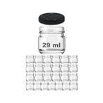 Afracam 29 cc Kavanoz Metal Siyah Konserve Kapaklı 29 ml Şeffaf Küçük Cam Kavanoz 25 Adet