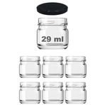 Afracam 29 ml Farklı Boyutlarda Kavanoz 29 cc Konserve Metal Kapaklı Cam Kavanoz 6 Adet (Şeffaf, 29 cc)