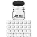 Afracam 29 ml Metal Siyah Kapaklı 29 Cc Küçük Numune Cam Kavanoz 25 Adet