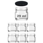 Afracam 29 ml Metal Siyah Kapaklı 29 Cc Küçük Numune Cam Kavanoz 6 Adet