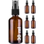 Afracam 30 ml Amber Sprey Kapaklı Siyah Fısfıs Kolonya Dezenfektan Parfüm Cam Şişe (6)