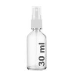 Afracam 30 ml Şeffaf Kapaklı Beyaz Sprey 30 Cc Fısfıs Kolonya Dezenfektan Cam Şişe 1 Adet
