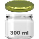 Afracam 300 cc Kavanoz Metal Gold Konserve Kapaklı 300 ml Şeffaf Cam Kavanoz 1 Adet