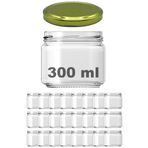 Afracam 300 ml Metal Gold Kapaklı Şeffaf Cam Kavanoz 24 Adet