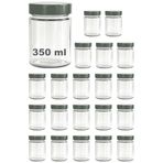 Afracam 350 ml Kavanoz Metal Derin Kapaklı 350 Cc Şeffaf Reçel, Marmelat Cam Kavanoz Deep 20 Adet (Gümüş Kapak)