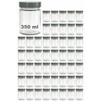 Afracam 350 ml Kavanoz Metal Derin Kapaklı 350 Cc Şeffaf Reçel, Marmelat Cam Kavanoz Deep 50 Adet (Gümüş Kapak)