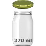 Afracam 370 cc Kavanoz Metal Gold Konserve Kapaklı 370 ml Şeffaf Cam Kavanoz 1 Adet