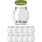Afracam 370 cc Kavanoz Metal Gold Konserve Kapaklı 370 ml Şeffaf Yumurta Cam Kavanoz 10 Adet