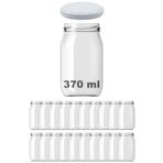 Afracam 370 Ml Metal Beyaz Kapaklı Şeffaf Cam Kavanoz 20 Adet