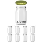 Afracam 370 Ml Metal Gold Kapaklı Şeffaf Cam Kavanoz 8 Adet