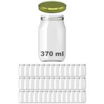 Afracam 370 ml Metal Gold Konserve Kapaklı 370 Cc Şeffaf Cam Kavanoz 40 Adet