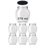 Afracam 370 ml Şeffaf Cam Kavanoz 370 cc Konserve Metal Kapaklı Cam Kavanoz 6 Adet (Şeffaf, 370 cc (Yumurta))