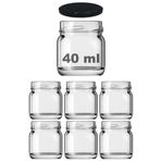 Afracam 40 ml Farklı Boyutlarda Kavanoz 40 cc Konserve Metal Kapaklı Cam Kavanoz 6 Adet (Şeffaf, 40 cc)
